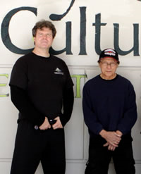 Adam James with Leo Fong, friend and trainer of legendary martial artist Bruce Lee